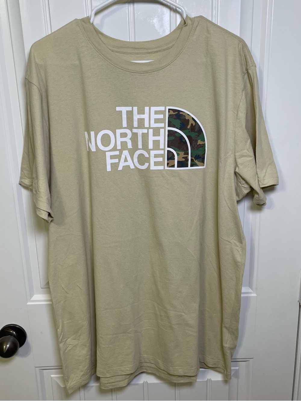 The North Face Men's Graphic Tee Shirt XL Tan Beige Camo Half Dome Logo
